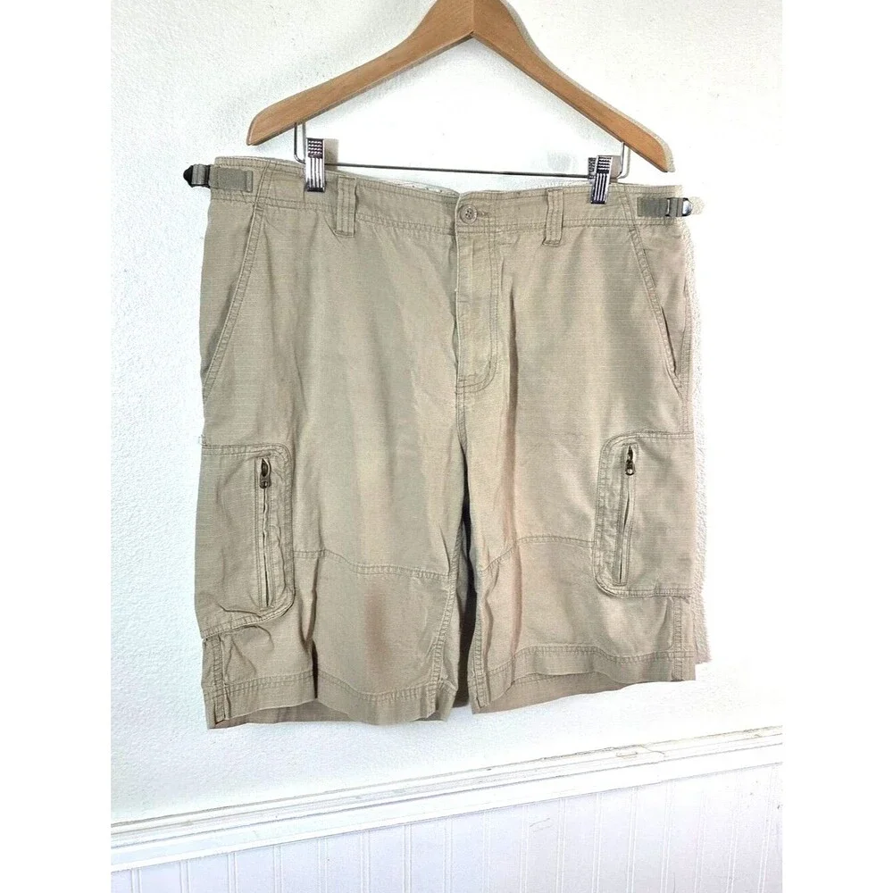 The North Face Mens Cargo Hiking Shorts 38 Beige Ripstop Outdoor Utility